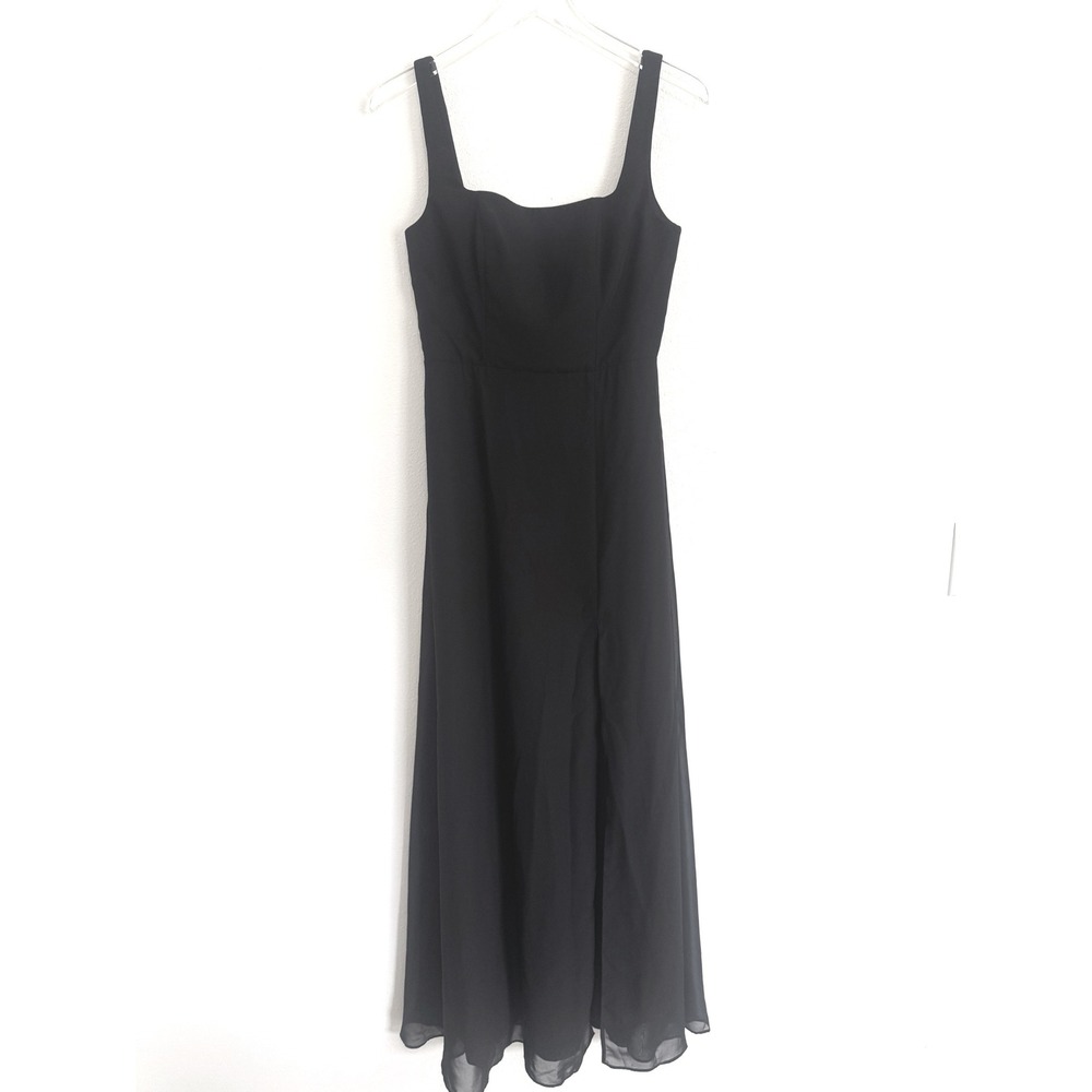 Birdy Grey Alex Convertible Bridesmaid Dress in Black Square Neck Maxi with Slit